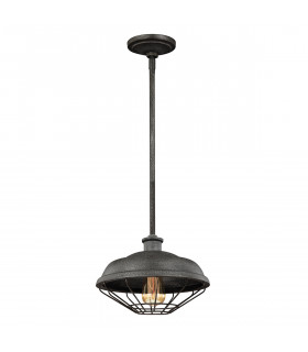 Lennex 1 Light Ceiling Pendant Grey Metal E27-1