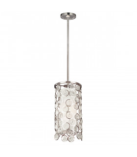 Lexi 1 Light Cylindrical Ceiling Pendant Polished Nickel E27