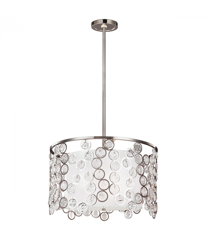 Lexi 3 Light Round Ceiling Pendant Polished Nickel E27-1