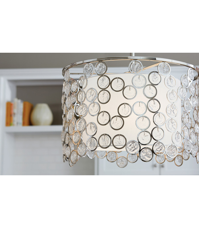 Lexi 3 Light Round Ceiling Pendant Polished Nickel E27-2