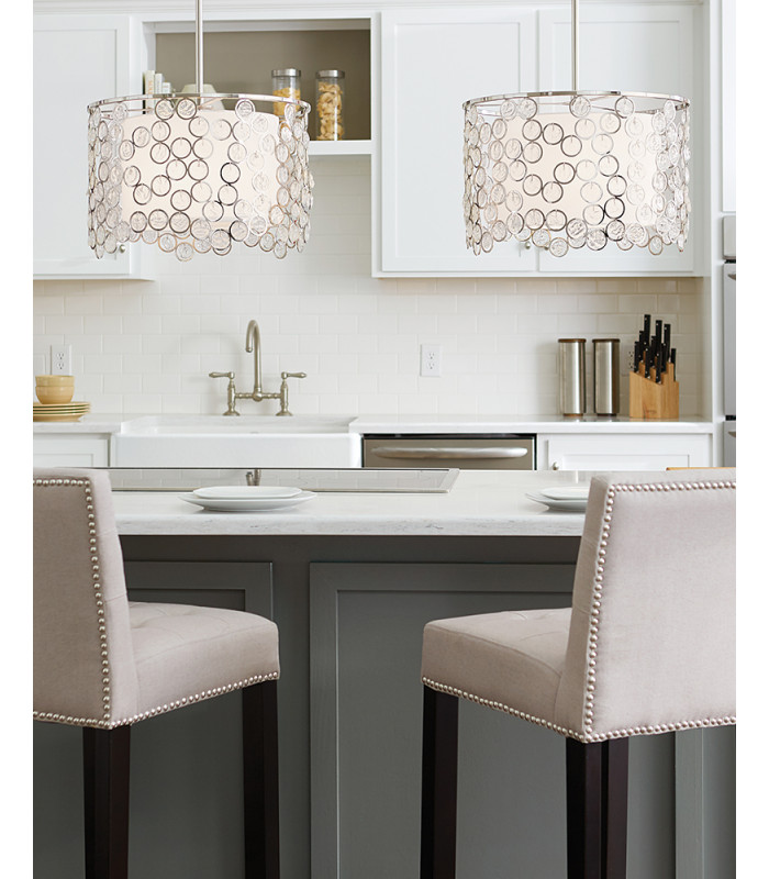 Lexi 3 Light Round Ceiling Pendant Polished Nickel E27-3
