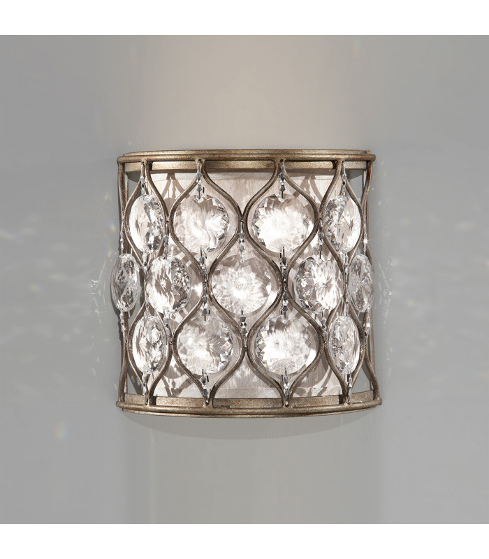 Lucia 1 Light Indoor Wall Light Burnished Silver E14-2