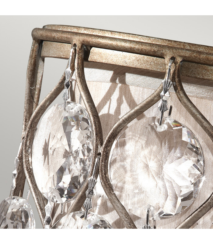 Lucia 1 Light Indoor Wall Light Burnished Silver E14-3
