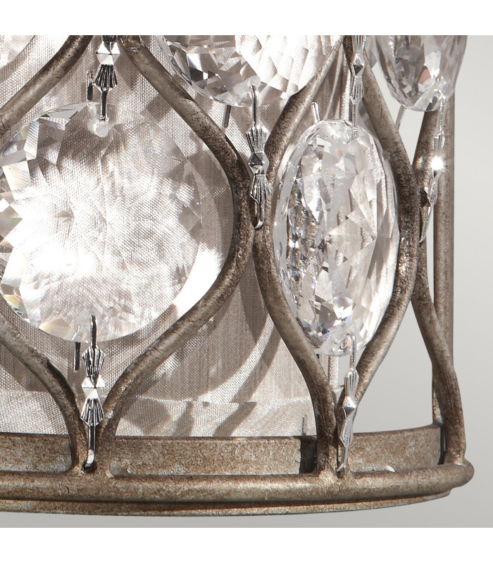 Lucia 1 Light Indoor Wall Light Burnished Silver E14-4