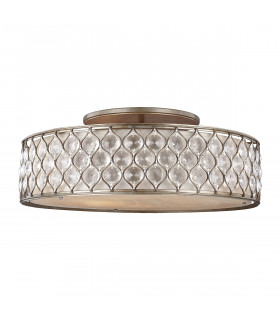 Lucia 6 Light Flush Light Burnished Silver-1