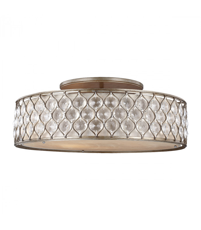 Lucia 6 Light Flush Light Burnished Silver-1