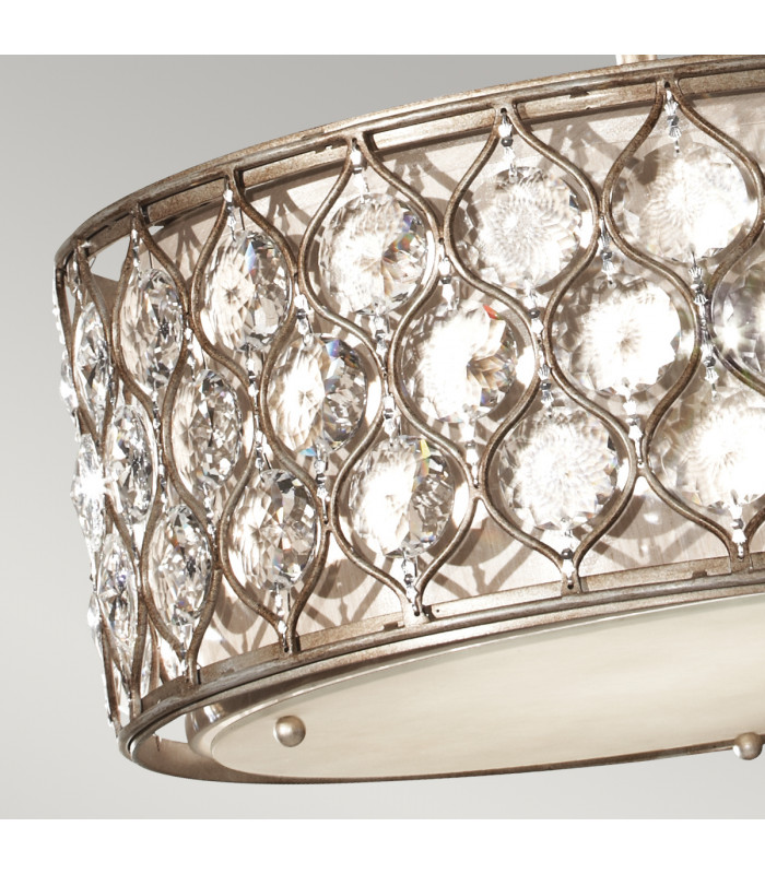 Lucia 3 Light Cylindrical Pendant Polished Silver Finish E27-4