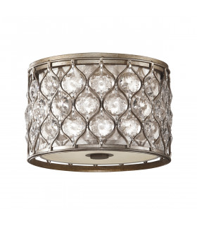 Lucia 2 Light Flush Ceiling Light Burnished Silver E27-1