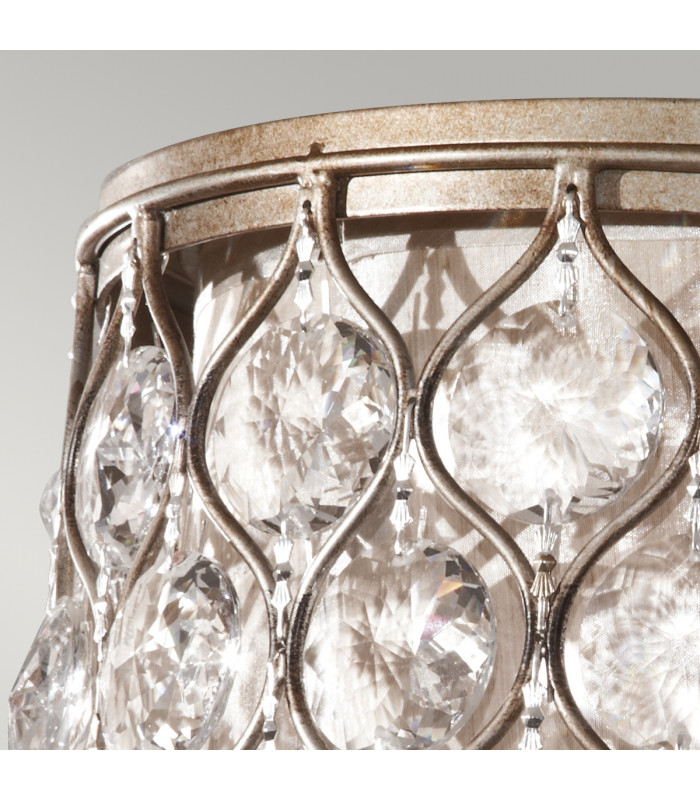 Lucia 2 Light Flush Ceiling Light Burnished Silver E27-3