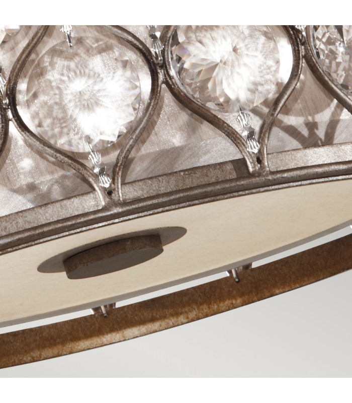 Lucia 2 Light Flush Ceiling Light Burnished Silver E27-4