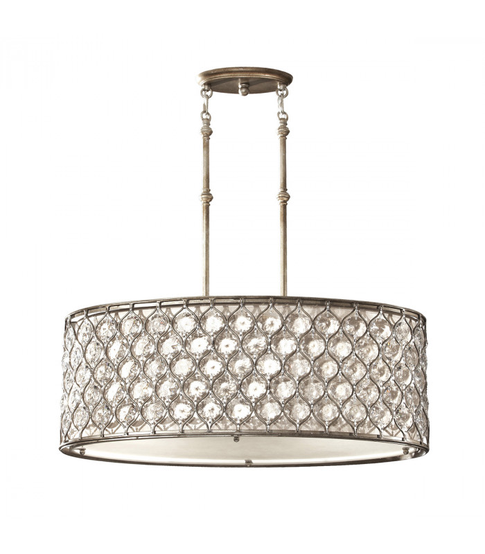 Lucia 3 Light Ceiling Cylindrical Pendant Polished Silver E27-1
