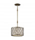 Lucia 1 Light Ceiling Cylindrical Pendant Polished Silver E27-1
