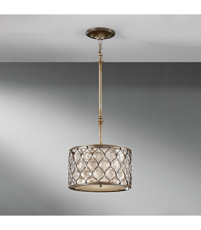 Lucia 1 Light Ceiling Cylindrical Pendant Polished Silver E27-2