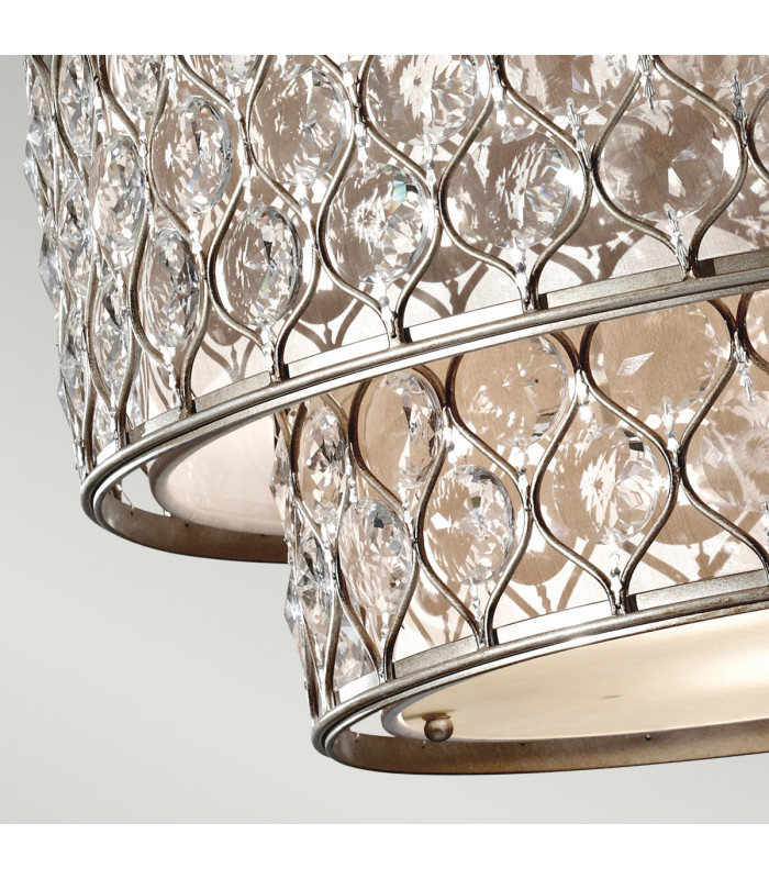 Lucia 6 Light Cylindrical Chandelier Pendant Polished Silver Finish E27-4