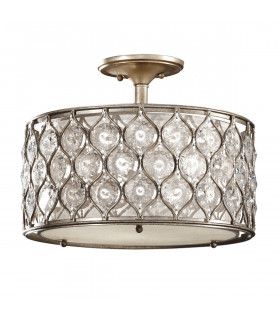 Lucia 3 Light Semi Flush Ceiling Light Burnished Silver E27-1