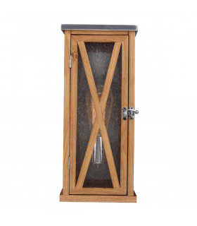 Lumiere 1 Light Outdoor Small Wall Lantern Light Natural Oak IP44 E27