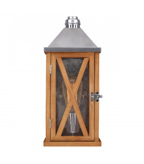 Lumiere 1 Light Outdoor Small Wall Lantern Light Natural Oak IP44 E27