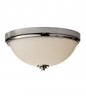 Malibu 2 Light Bathroom Flush Mount Ceiling Light Polished Chrome IP44 E27-1
