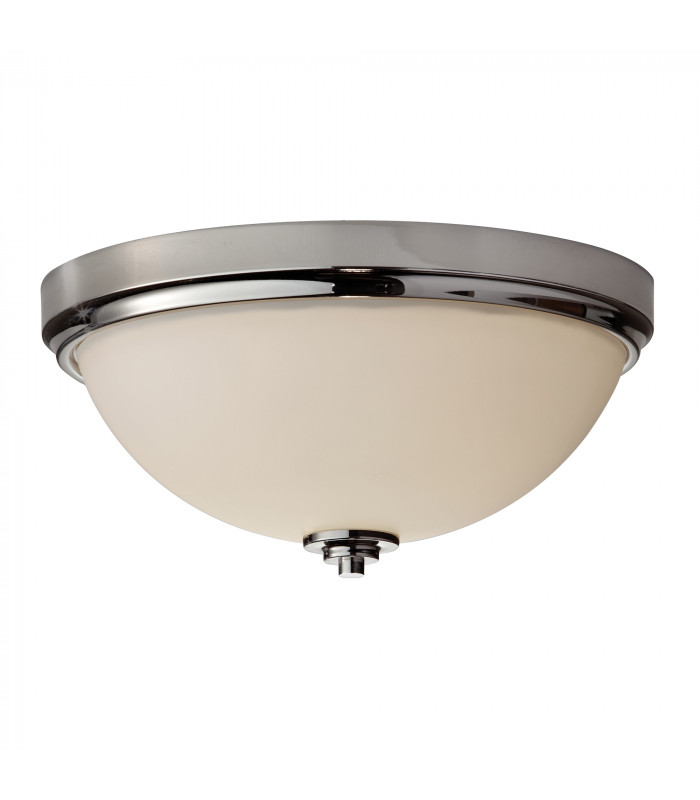Malibu 2 Light Bathroom Flush Mount Ceiling Light Polished Chrome IP44 E27-1
