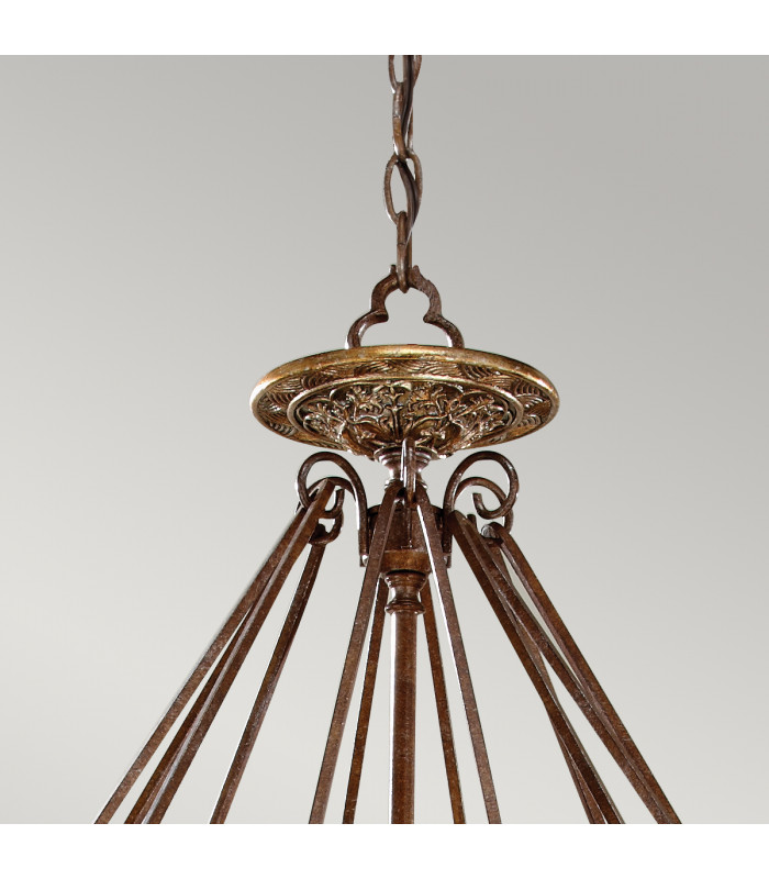 Marcella 4 Light Round Pendant British Bronze Finish E27-2