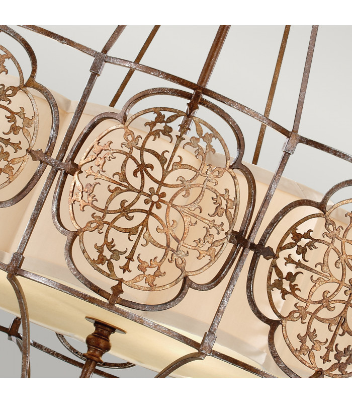 Marcella 4 Light Round Pendant British Bronze Finish E27-3
