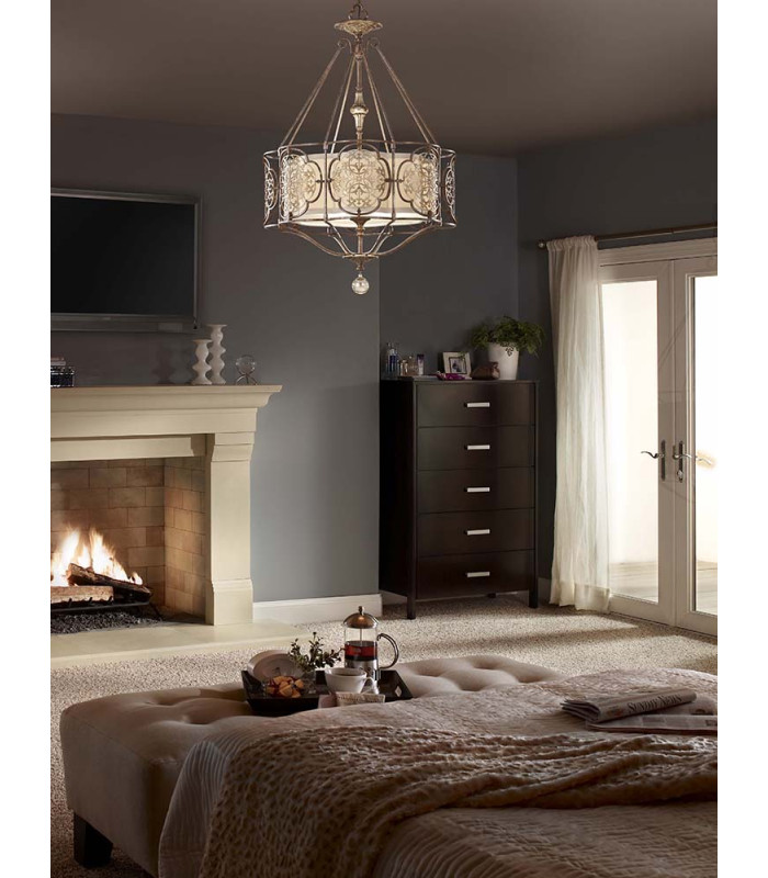 Marcella 3 Light Ceiling Pendant British Bronze E27-2