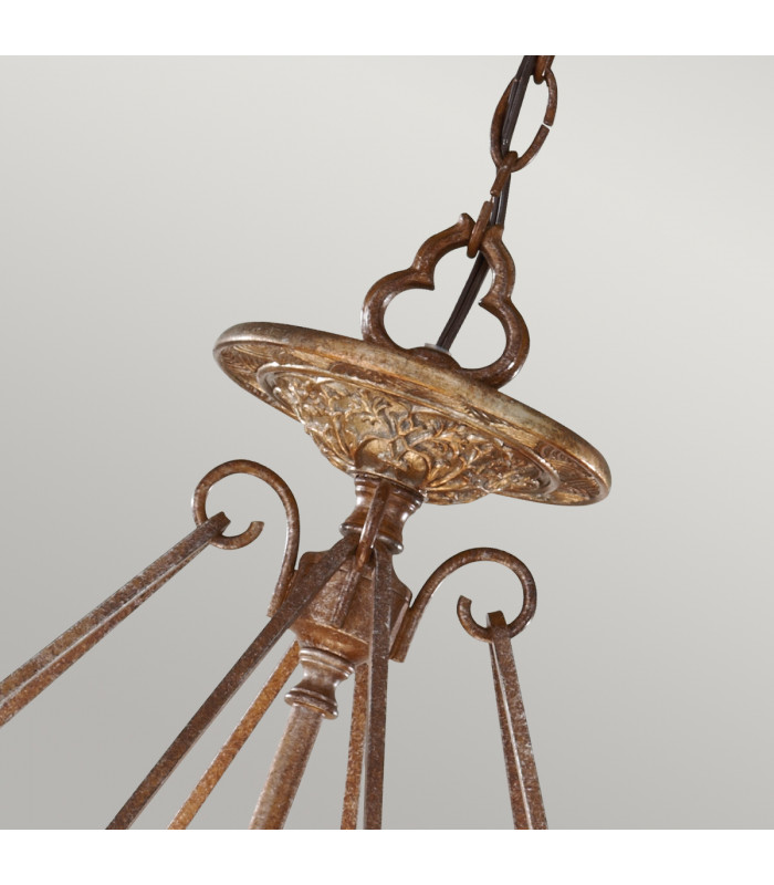 Marcella 3 Light Ceiling Pendant British Bronze E27-3