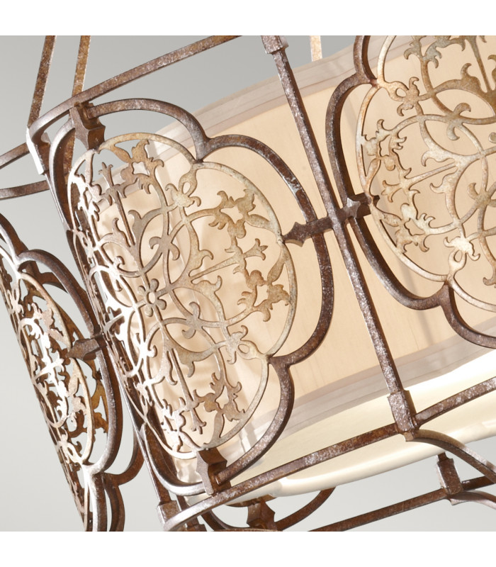 Marcella 3 Light Ceiling Pendant British Bronze E27-4