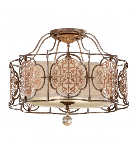 Marcella 3 Light Semi Flush Ceiling Light British Bronze E27-1