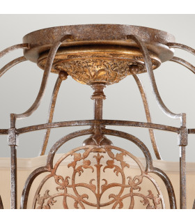 Marcella 3 Light Semi Flush Ceiling Light British Bronze E27-2