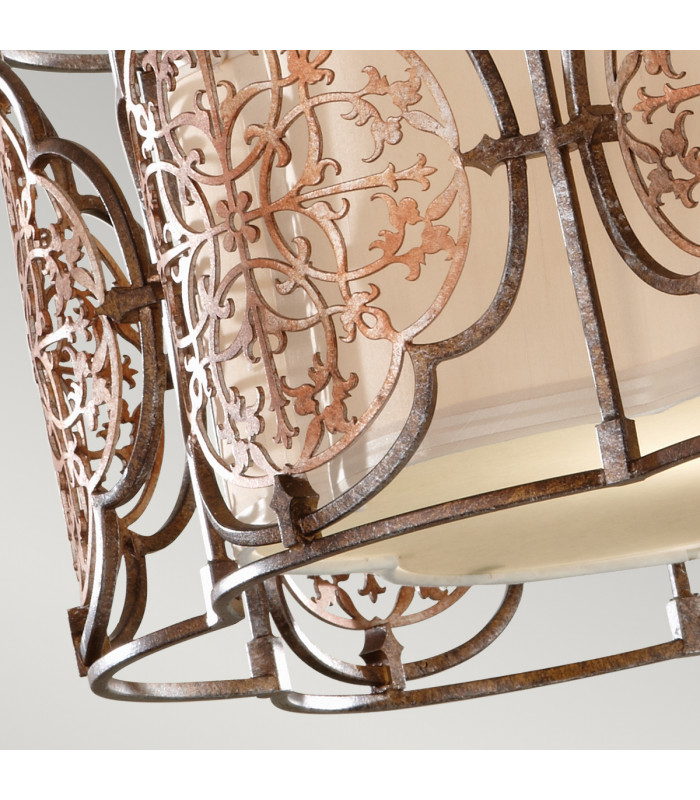 Marcella 3 Light Semi Flush Ceiling Light British Bronze E27-4