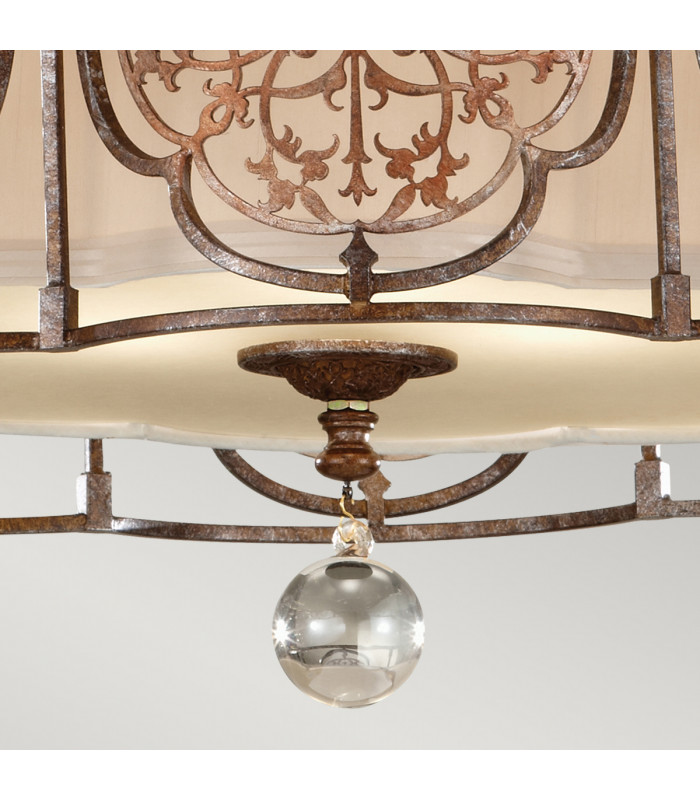 Marcella 3 Light Semi Flush Ceiling Light British Bronze E27-5