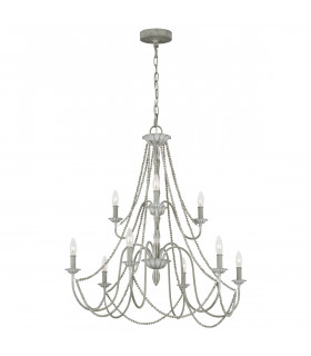 Feiss Maryville 9 Light Chandelier Washed Grey-1