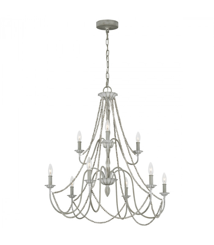 Feiss Maryville 9 Light Chandelier Washed Grey-1