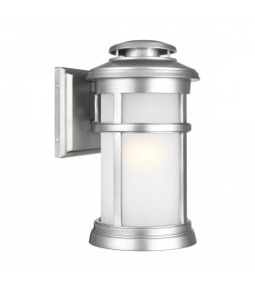 Newport Outdoor 1 Light Wall Lantern Painted Brushed Steel IP44 E27-1