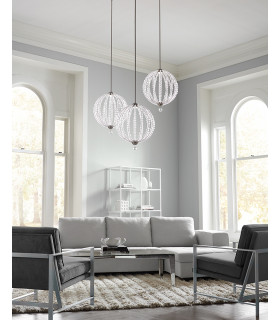 Oberlin LED 2 Light Large Spherical Ceiling Pendant Satin Nickel-2