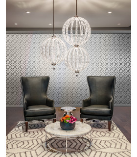 Oberlin LED 2 Light Medium Spherical Ceiling Pendant Satin Nickel-2