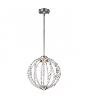 Oberlin LED 1 Light Small Spherical Ceiling Pendant Satin Nickel-1