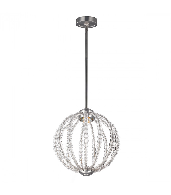 Oberlin LED 1 Light Small Spherical Ceiling Pendant Satin Nickel-1
