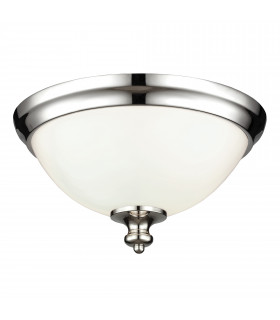 Parkman 2 Light Flush Mount Ceiling Light Polished Nickel E27-1