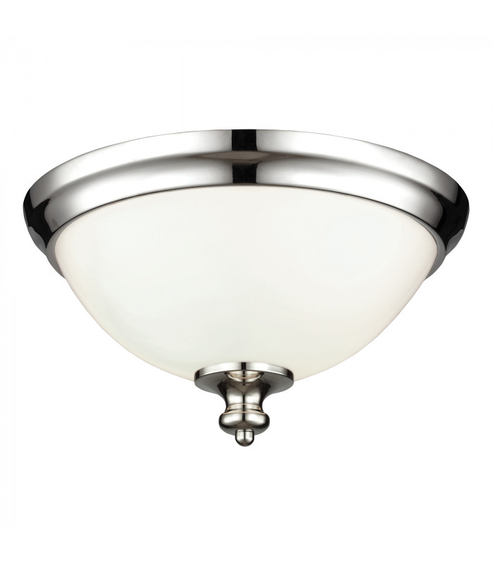 Parkman 2 Light Flush Mount Ceiling Light Polished Nickel E27-1