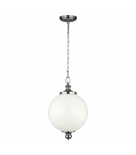 Parkman 1 Light Large Globe Ceiling Pendant Polished Nickel E27-1