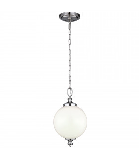Parkman 1 Light Small Globe Ceiling Pendant Polished Nickel E27-1