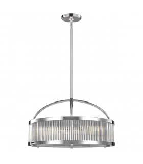 Paulson 6 Light Round Ceiling Pendant Light Chrome IP44 G9-1
