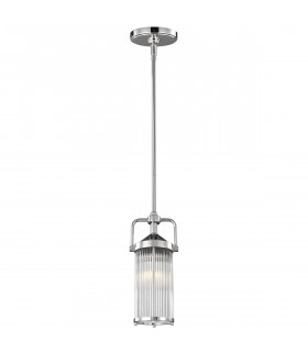 Paulson 1 Light Mini Ceiling Pendant Light Chrome IP44 G9-1