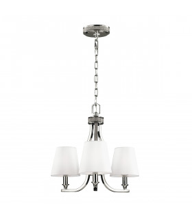 Pave 3 Light Multi Arm Chandelier Polished Nickel