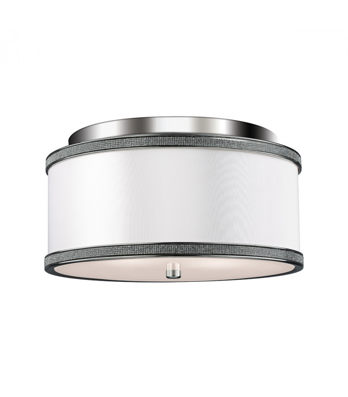 Pave 2 Light Flush Mount Polished Nickel