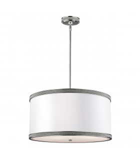 Pave 3 Light Cylindrical Pendant Polished Nickel
