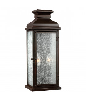 Pediment 2 Light Outdoor Medium Wall Lantern Light Dark Copper IP44 E14-1