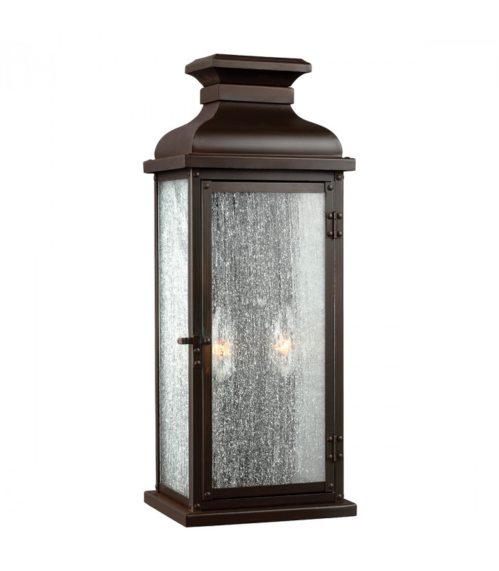 Pediment 2 Light Outdoor Medium Wall Lantern Light Dark Copper IP44 E14-1